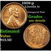 Image 1 : 1909-p Lincoln Cent 1c Grades Unc Details