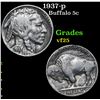 Image 1 : 1937-p Buffalo Nickel 5c Grades vf+