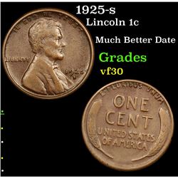 1925-s Lincoln Cent 1c Grades vf++