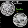 Image 1 : 1924-p Buffalo Nickel 5c Grades f+