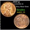 Image 1 : 1937-p Lincoln Cent 1c Grades Choice+ Unc RB