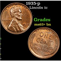 1935-p Lincoln Cent 1c Grades Select+ Unc BN