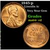 Image 1 : 1945-p Lincoln Cent 1c Grades Choice+ Unc RD
