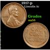 Image 1 : 1917-p Lincoln Cent 1c Grades Select AU