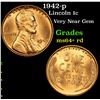 Image 1 : 1942-p Lincoln Cent 1c Grades Choice+ Unc RD