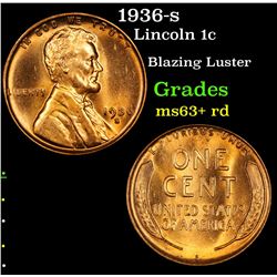 1936-s Lincoln Cent 1c Grades Select+ Unc RD