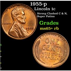1955-p Lincoln Cent 1c Grades Gem+ Unc RB