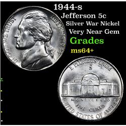 1944-s Jefferson Nickel 5c Grades Choice+ Unc