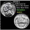 Image 1 : 1944-s Jefferson Nickel 5c Grades Choice+ Unc