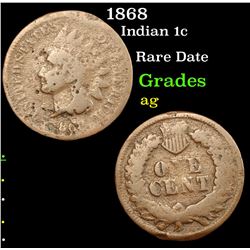 1868 Indian Cent 1c Grades ag