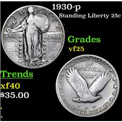 1930-p Standing Liberty Quarter 25c Grades vf+