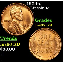 1954-d Lincoln Cent 1c Grades Gem+ Unc RD