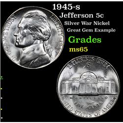 1945-s Jefferson Nickel 5c Grades GEM Unc