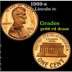 1999-s Lincoln Cent 1c Grades Gem++ Proof Red Deep cameo