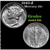 Image 1 : 1943-d Mercury Dime 10c Grades Choice Unc FSB