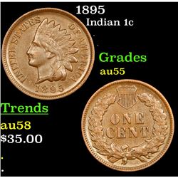 1895 Indian Cent 1c Grades Choice AU