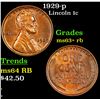 Image 1 : 1929-p Lincoln Cent 1c Grades Select+ Unc RB