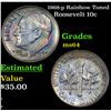 Image 1 : 1968-p Rainbow Toned Roosevelt Dime 10c Grades Choice Unc