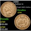 Image 1 : 1880 Indian Cent 1c Grades xf