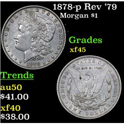 1878-p Rev '79 Morgan Dollar $1 Grades xf+