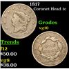 Image 1 : 1817 Coronet Head Large Cent 1c Grades vg+