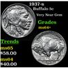 Image 1 : 1937-s Buffalo Nickel 5c Grades Choice+ Unc