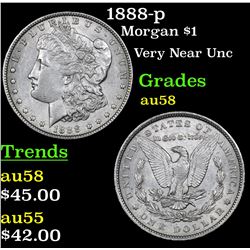 1888-p Morgan Dollar $1 Grades Choice AU/BU Slider