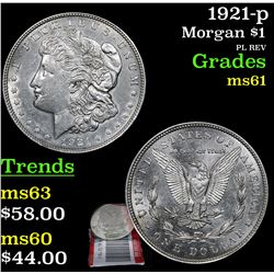 1921-p Morgan Dollar $1 Grades BU+