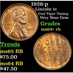 1926-p Lincoln Cent 1c Grades Choice+ Unc RB