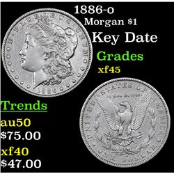 1886-o Morgan Dollar $1 Grades xf+