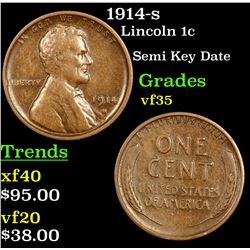 1914-s Lincoln Cent 1c Grades vf++