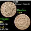 Image 1 : 1826 Coronet Head Large Cent 1c Grades vg+