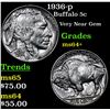 Image 1 : 1936-p Buffalo Nickel 5c Grades Choice+ Unc