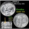 Image 1 : 1916-p Mercury Dime 10c Grades Select Unc+ FSB