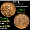 Image 1 : 1931-p Lincoln Cent 1c Grades Choice+ Unc RB