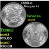 Image 1 : 1888-o Morgan Dollar $1 Grades Select Unc