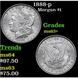 1888-p Morgan Dollar $1 Grades Select+ Unc
