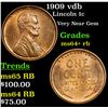 Image 1 : 1909 vdb Lincoln Cent 1c Grades Choice+ Unc RB