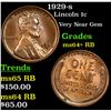 Image 1 : 1929-s Lincoln Cent 1c Grades Choice+ Unc RB