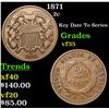 Image 1 : 1871 Two Cent Piece 2c Grades vf++