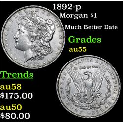 1892-p Morgan Dollar $1 Grades Choice AU