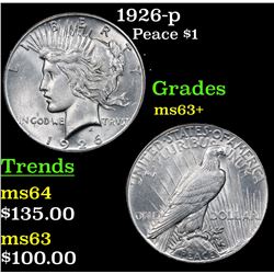 1926-p Peace Dollar $1 Grades Select+ Unc