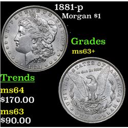 1881-p Morgan Dollar $1 Grades Select+ Unc