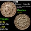 Image 1 : 1831 Coronet Head Large Cent 1c Grades vf+