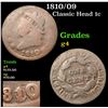 Image 1 : 1810/09 Classic Head Large Cent 1c Grades g, good