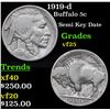 Image 1 : 1919-d Buffalo Nickel 5c Grades vf+