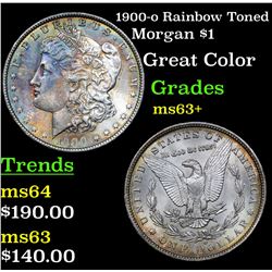 1900-o Rainbow Toned Morgan Dollar $1 Grades Select+ Unc