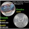 Image 1 : 1890-s Rainbow Toned Morgan Dollar $1 Grades Select Unc