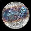 Image 2 : 1890-s Rainbow Toned Morgan Dollar $1 Grades Select Unc