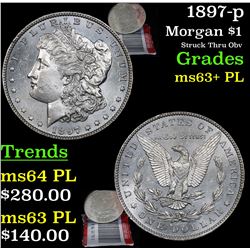 1897-p Morgan Dollar $1 Grades Select Unc+ PL